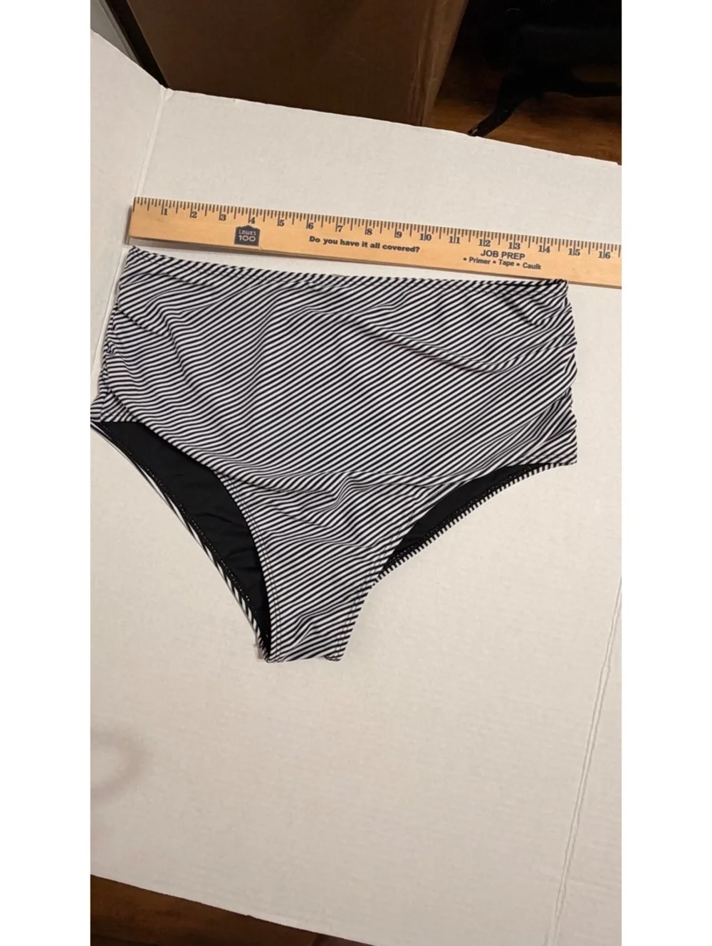 Women’s XL Navy White Striped High Waisted Bikini Bottom Swimwear